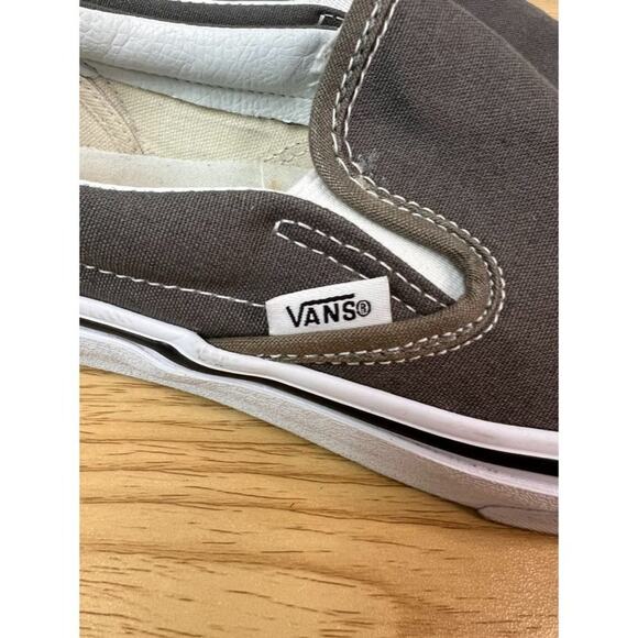 Vans Sneakers Slip On Unisex Men 5.5 Womens 7 Solid Gray Canvas Shoes - Picture 10 of 13